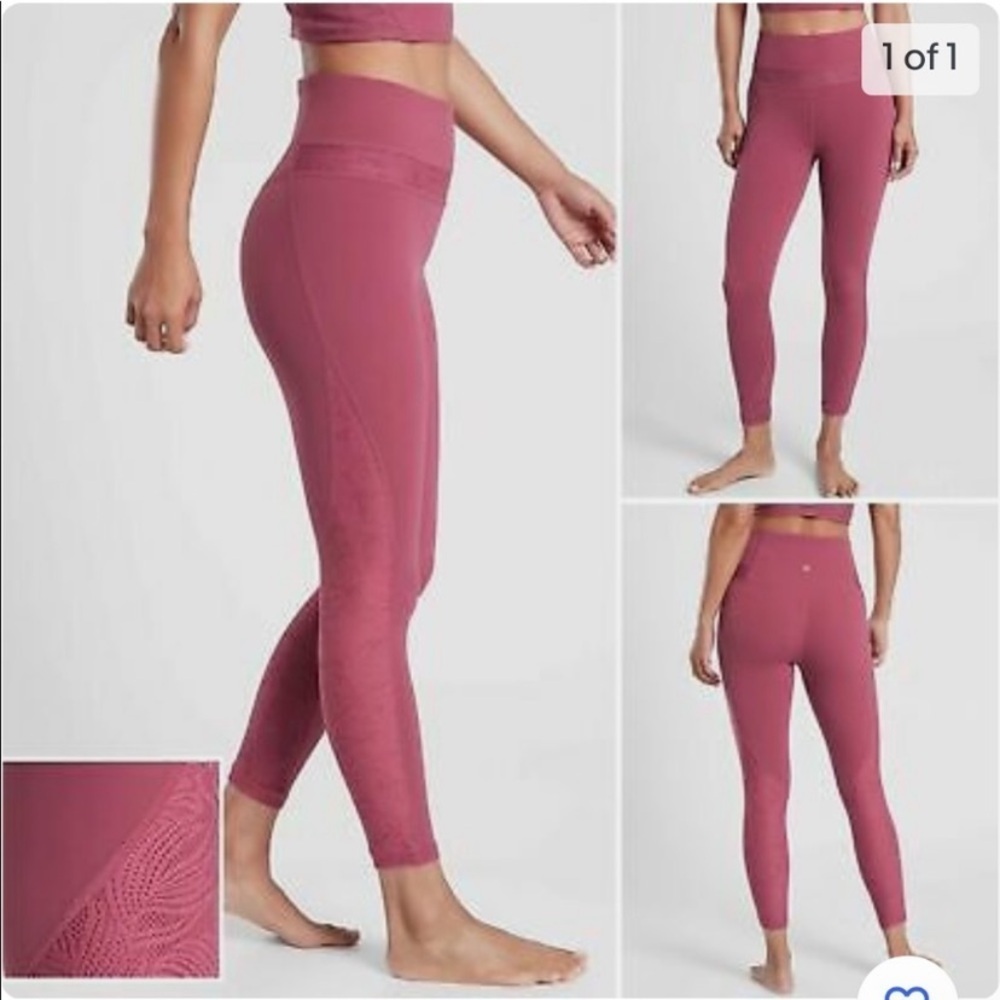 Athleta luxe mesh 7/8 tight pink 27469